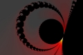 Mandelbrot fractal image darkened sunrise