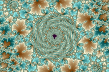 mandelbrot fractal image named leafy whorls